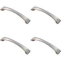 Loops 4x Chiselled Cabinet Pull Handle 128mm Fixing Centres 145 x 25mm Satin Nickel in Metallics