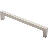 Loops Square Mitred Door Pull Handle 319 x 19mm 300mm Fixing Centres Satin Steel in Metallics