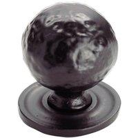 Loops Hammered Ball Cupboard Door Knob 33mm Diameter Black Antique Cabinet Handle