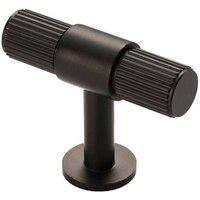 Loops Lined Cupboard T Shape Pull Handle - 50 x 13mm - Matt Black Cabinet Handle