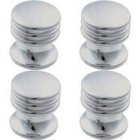 Loops 4x One Piece Textured Cupboard Door Knob 15.5mm Diameter Polished Chrome