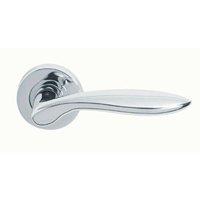 Loops PAIR Smooth Ergonomic Handle on Round Rose Concealed Fix Polished Chrome