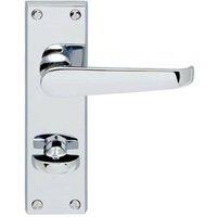Loops Victorian Flat Lever on Bathroom Backplate Handle 150 x 42mm Polished Chrome
