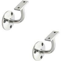 Loops 2x Heavyweight Handrail Bannister Bracket 80mm Projection Polished Chrome