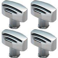 Loops 4x Square Cabinet Door Knob Geometric Design 30 x 20mm Polished Chrome