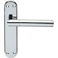 Loops Round Bar Lever on Latch Backplate Door Handle 180 x 40mm Polished Chrome