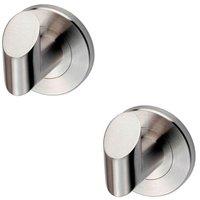 Loops 2x Single Bathroom Robe Hook on Concealed Fix Rose 44.5mm Proj Stainless Steel in Metallics