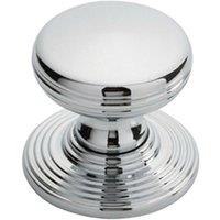 Loops Smooth Ringed Cupboard Door Knob 28mm Dia Polished Chrome Cabinet Handle