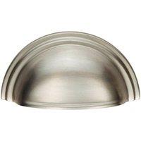 Loops Victorian Cup Pull Handle Satin Nickel 92 x 46mm 76mm Fixing Centres in Metallics