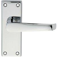 Loops PAIR Straight Handle on Short Latch Backplate 118 x 42mm Polished Chrome