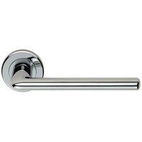 Loops PAIR Slimline Straight Bar Lever on Round Rose Concealed Fix Polished Chrome