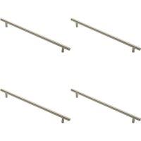 Loops 4x Round T Bar Cabinet Pull Handle 348 x 12mm 288mm Fixing Centres Satin Nickel in Metallics