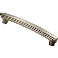 Loops Ridge Design Curved Cabinet Pull Handle 160mm Fixing Centres Satin Nickel in Metallics