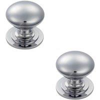 Loops 2x Victorian Round Cupboard Door Knob 32mm Dia Polished Chrome Cabinet Handle