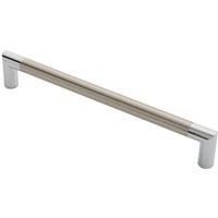Loops Larged Round Bar Mitred Door Handle 325 x 19mm Polished Chrome Satin Nickel in Metallics