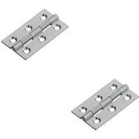 Loops 2x PAIR 50 x 28 x 1.5mm Cabinet Hinge Satin Chrome Small Cupboard Door