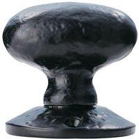 Loops PAIR Oval Mortice Door Knob 60mm Diameter Rose Black Antique Door Handle