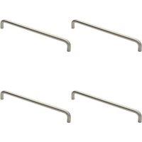 Loops 4x Round D Bar Pull Handle 444 x 19mm 425mm Fixing Centres Satin Steel in Metallics