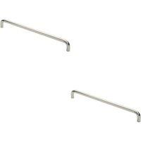 Loops 2x Round D Bar Pull Handle 469 x 19mm 450mm Fixing Centres Bright Steel in Metallics