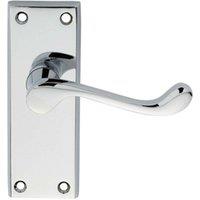 Loops PAIR Victorian Scroll Lever on Short Latch Backplate 118 x 43mm Polished Chrome