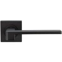 Loops PAIR Flat Squared Bar Handle on Square Rose Concealed Fix Matt Black
