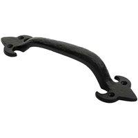 Loops Traditional Forged Iron Pull Handle 230 x 56mm Black Antique Door Handle