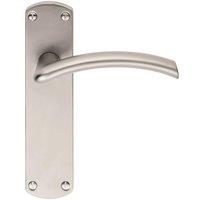 Loops Arched Lever on Latch Backplate Door Handle 170 x 42mm Satin Chrome