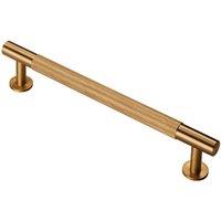 Loops Knurled Bar Door Pull Handle 190 x 13mm 160mm Fixing Centres Satin Brass in Metallics