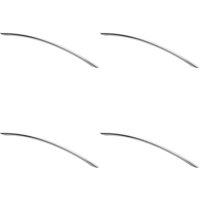 Loops 4x Curved Bow Cabinet Pull Handle 372 x 10mm 320mm Fixing Centres Chrome