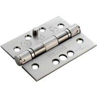 Loops PAIR 102 x 76 x 3mm 13 Ball Bearing SECURITY Hinge Satin Stainless Steel in Metallics