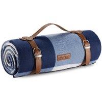 VonShef Small Waterproof Outdoor Picnic Blanket in Dark Blue
