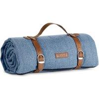 VonShef Small Waterproof Outdoor Picnic Blanket in Blue