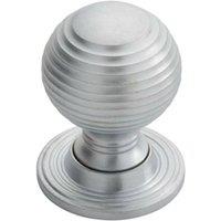 Loops Textured Reeded Ball Cupboard Door Knob 28mm Dia Satin Chrome Handle