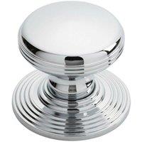 Loops Smooth Ringed Cupboard Door Knob 35mm Dia Polished Chrome Cabinet Handle