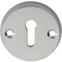 Loops 45mm Lock Profile Open Escutcheon 8mm Depth Satin Chrome Keyhole Cover