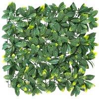Primrose Laurel Leaf Artificial Garden Patio Outdoor Hedge 2 Panels 50cm x 50cm in None | Size: 50 cm x 50 cm