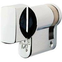 Loops 45mm Euro Single Thumbturn Twist Lock 5 Pin Polished Chrome Internal Door