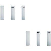 Loops 2x Plain Door Finger Plate 300 x 75mm Satin Anodised Aluminium Push Plate