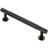 Loops Knurled Bar Door Pull Handle 158 x 13mm 128mm Fixing Centres Matt Black