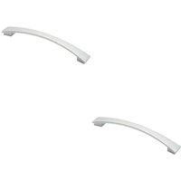 Loops 2x Curved Bow Pull Handle 218.5 x 26mm 192mm Fixing Centres Polished Chrome