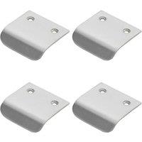 Loops 4x Semi Concealed Cabinet Finger Pull Handle 29mm Fixing Centres Satin Chrome