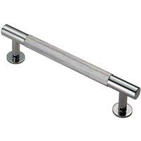 Loops Knurled Bar Door Pull Handle 158 x 13mm 128mm Fixing Centres Chrome