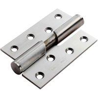 Loops PAIR 102 x 76 x 3mm Left Handed Rising Butt Hinge Satin Stainless Steel in Metallics