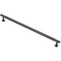 Loops Lined Bar Door Pull Handle - 370mm x 13mm - 320mm Centres - Matt Black