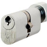Loops 70mm Double OVAL Cylinder & Thumbturn Lock Keyed to Differ 5 Pin Satin Chrome