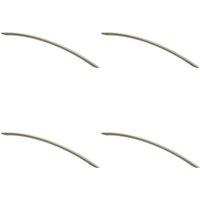 Loops 4x Curved Bow Cabinet Pull Handle 372 x 10mm 320mm Fixing Centres Satin Nickel in Metallics