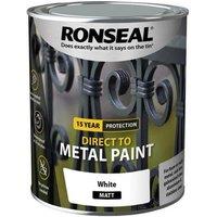 Ronseal Direct to Metal Paint White Matt 750ml