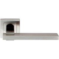 Loops PAIR Square Cut Rectangular Handle on Square Rose Concealed Fix Satin Steel in Metallics