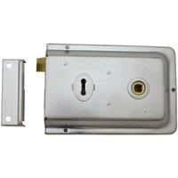 Loops Traditional Contract Rim Deadlock 152 x 102mm Satin Chrome Door Latch