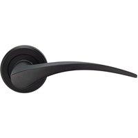 Loops PAIR Arched Tapered Handle on Round Rose Concealed Fix Matt Black Finish